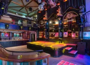 A photo that shows the club inside of The George.