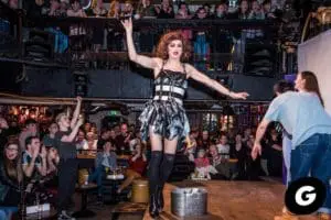 A photo showing a drag performer in The George