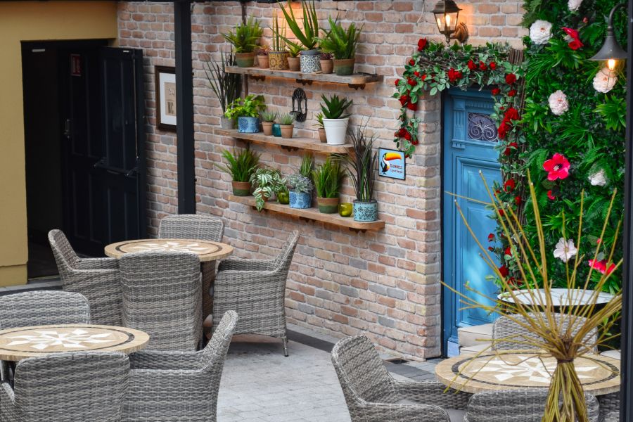 A photo of an outdoor area in The Railway Bar.