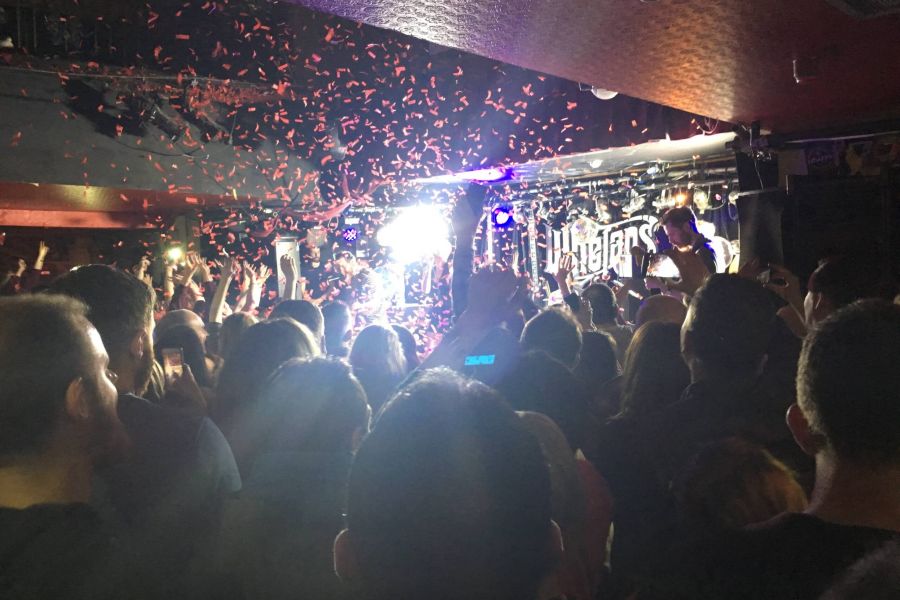 A photo taken from the crowd at a Gig in Whelan's.