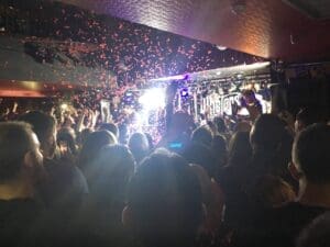 A photo taken from the crowd at a Gig in Whelan's.