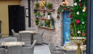 A photo of an outdoor area in The Railway Bar.
