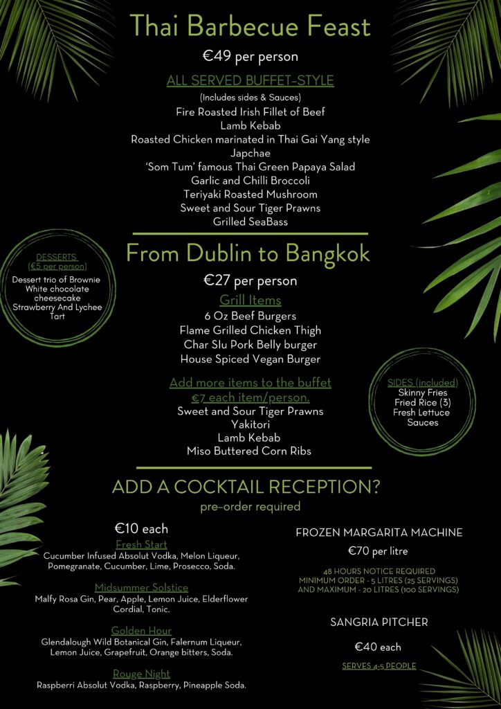 Opium summer BBQ menu 2026