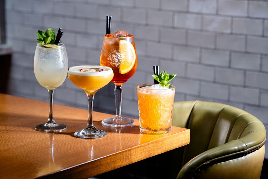 A photo of different cocktails in NoLIta